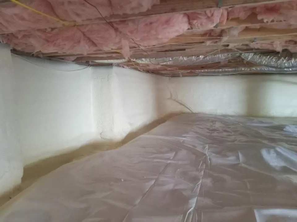 Crawl space encapsulation with closed-cell spray foam for Attic Insulation in Chesapeake Beach